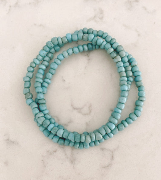Turquoise Seed Bead Bracelet Stack