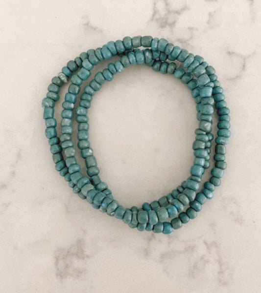 Teal Seed Bead Bracelet