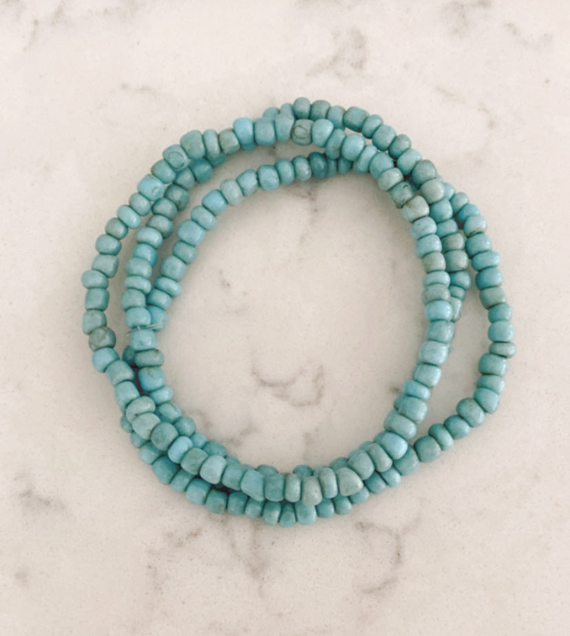Turquoise Seed Bead Bracelet